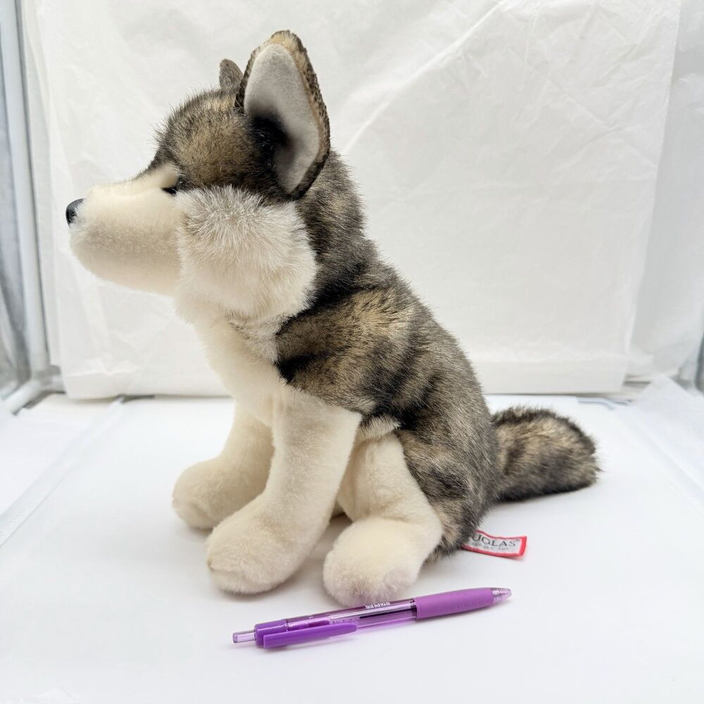 Douglas Cuddle Toys Atka The Wolf Dog 11" Stuffed Plush Animal #1833 Realistic - Picture 6 of 13